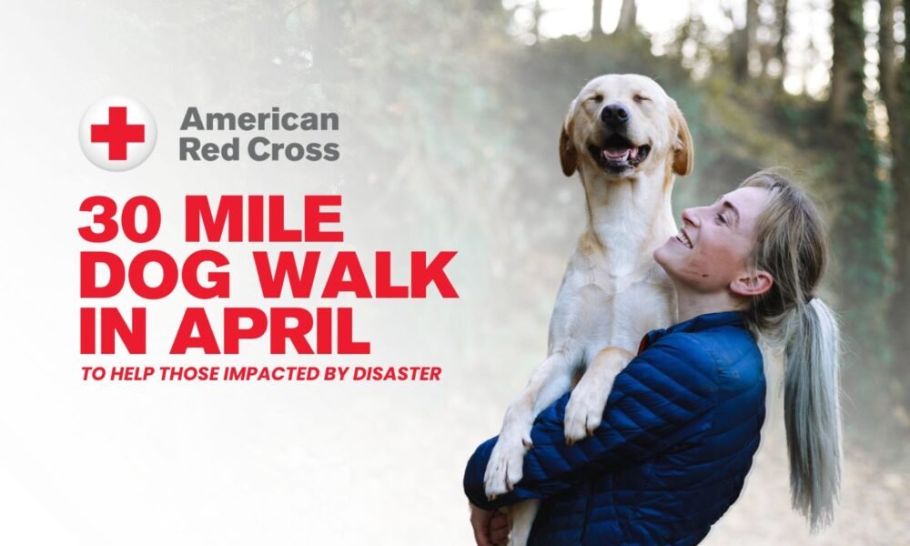 Ajude os necessitados participando do desafio de caminhada de cães de 30 milhas da Cruz Vermelha em abril
